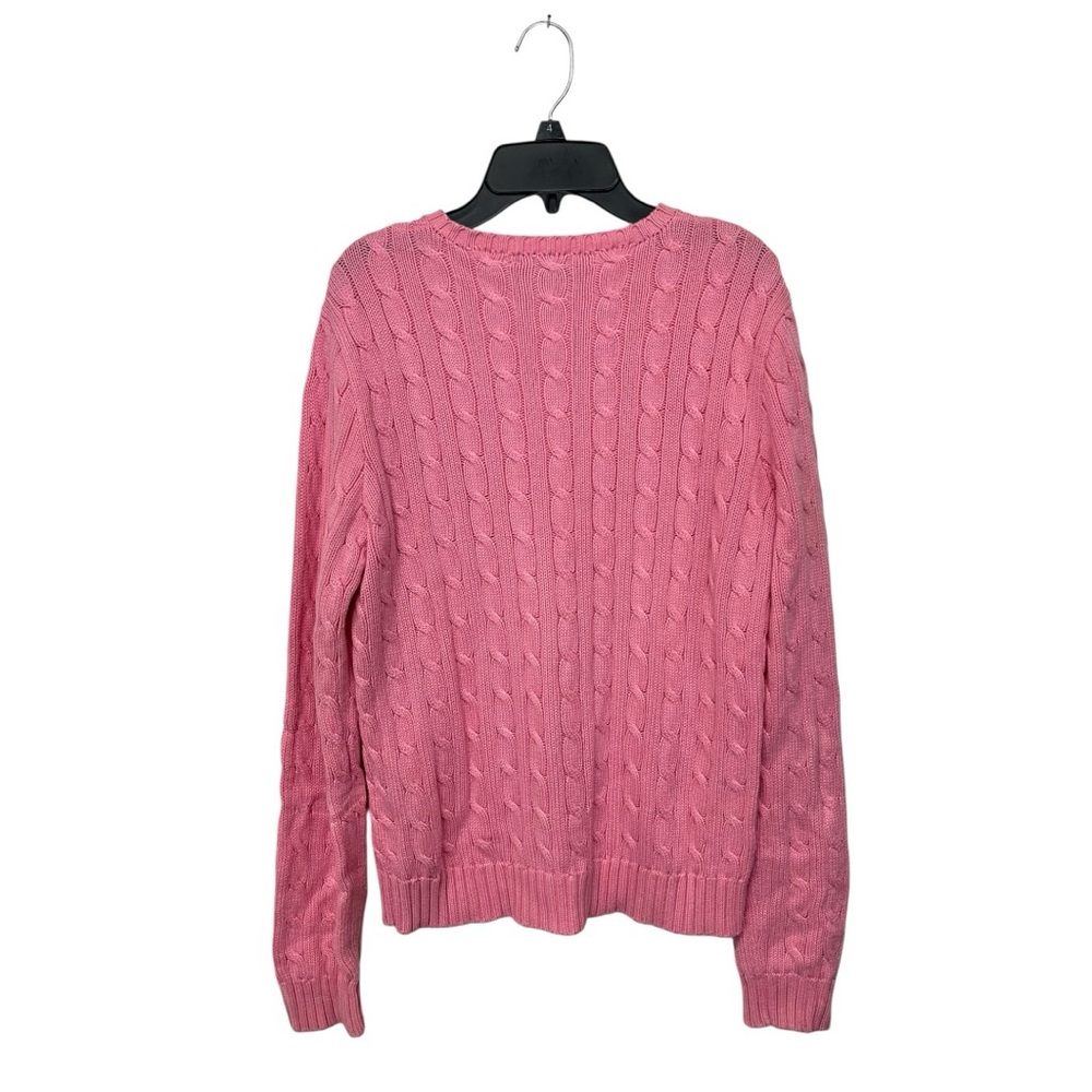 Ralph Lauren | Pink 100% Cotton Cable Knit‎ Sweater L - Picture 7 of 10